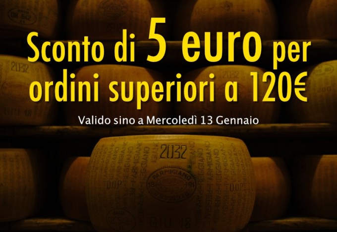 Sconto immediato di 5â‚¬ per ordini superiori ai 120 euro