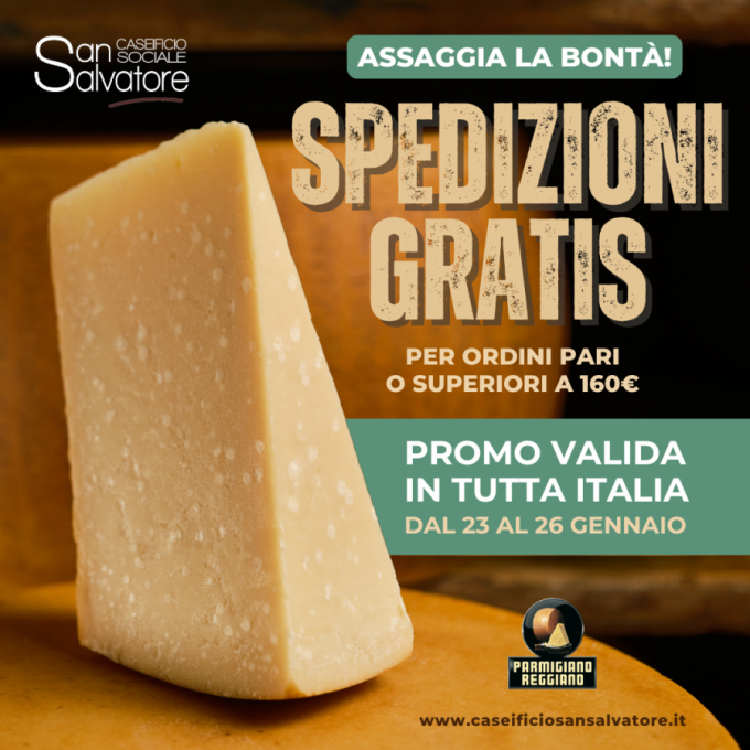 SPEDIZIONI GRATISÂ per tutti gli ordini pari o superiori a 160 euro dal 23 al 26 gennaio