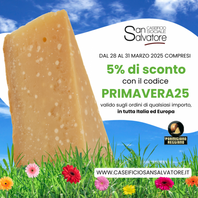Festeggia la Primavera: 5% DI SCONTO sul tuo ordine, SENZA MINIMO DI SPESA!